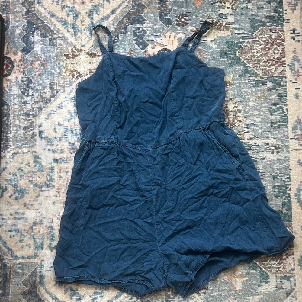 Blue Sleeveless Romper